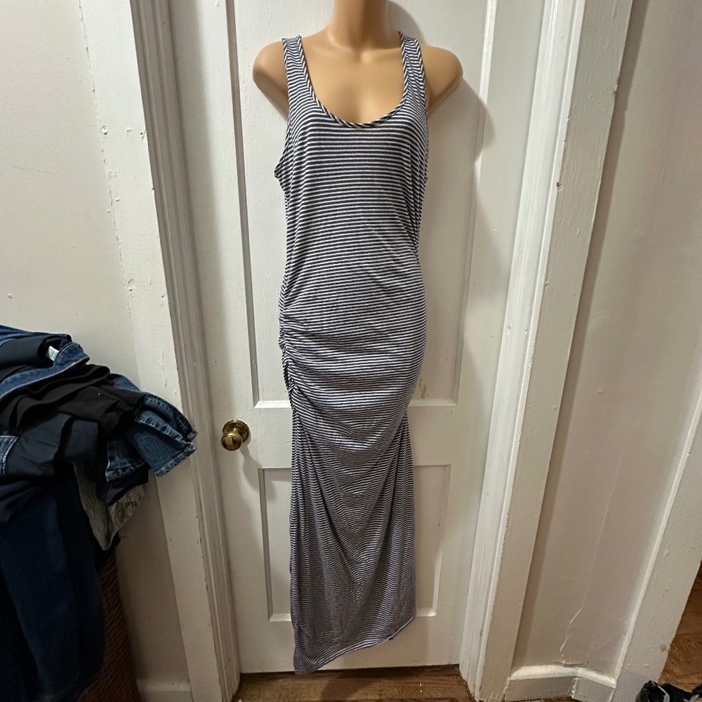 Victoria Secret Blue and White Striped Tank Maxi Dress in M